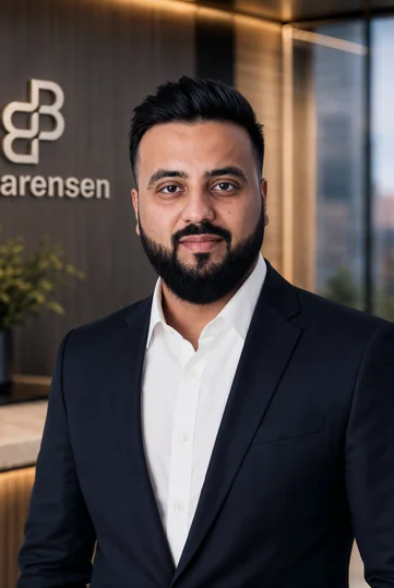 Vivek Kumar, General Manager of Barensen Property Management, at the Barensen office